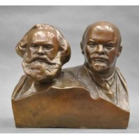Бюст  Ленин и Маркс  бронза, 15 см