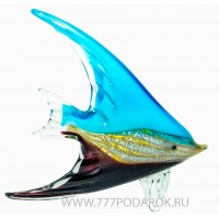 Морская рыбка. Стеклянная фигурка в стиле Мурано. Высота 21 см Blue 