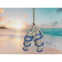 Декоративные деревянные рыбы 38 см (комплект 2шт) BLUE2