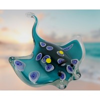 морской Скат- Стеклянная фигурка в стиле Мурано. 13х 11см  Вес 230г