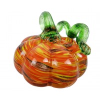 Тыква - Стеклянная фигурка в стиле Мурано. 10х10х7см  Вес 380г Orange