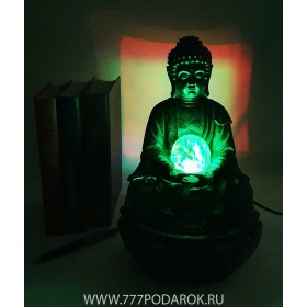 настольный Фонтан "Будда", высота 30 см, подсветка