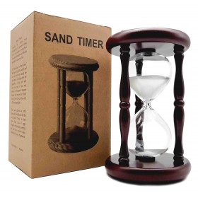 Часы песочные 15 минут, белый песок, натуральное дерево