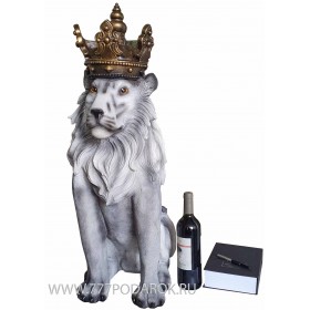 Лев в короне  80 см  напольная статуэтка 