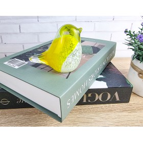 Птичка  Стеклянная фигурка в стиле Мурано. 10х7см  Yellow