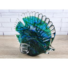 Стеклянная фигурка Рыбка в стиле Мурано. 15х4х13 см Ruff Fish Green