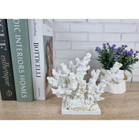 Декоративный Коралл на подставке  18х15х6 см, White.  Морской декор