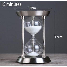 Часы песочныe 15 минут, Silver  (17х10х10)см метал