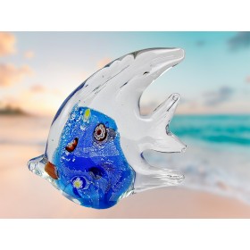 Стеклянная фигурка Рыбка в стиле Мурано. 12х11 см MiniBlue