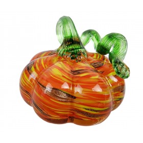 Тыква - Стеклянная фигурка в стиле Мурано. 10х10х7см  Вес 380г Orange