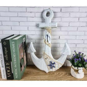 Якорь Декоративный WHITE  45см, дерево BlueStar