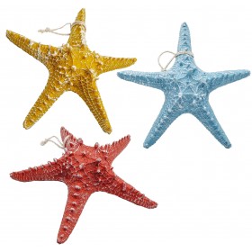 Декоративная Морская звезда  22x22x5 см (комплект 3шт) желтая, голубая, красная