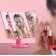 Зеркало косметическое с LED подсветкой,  нежно-розовый цвет, USB зарядка